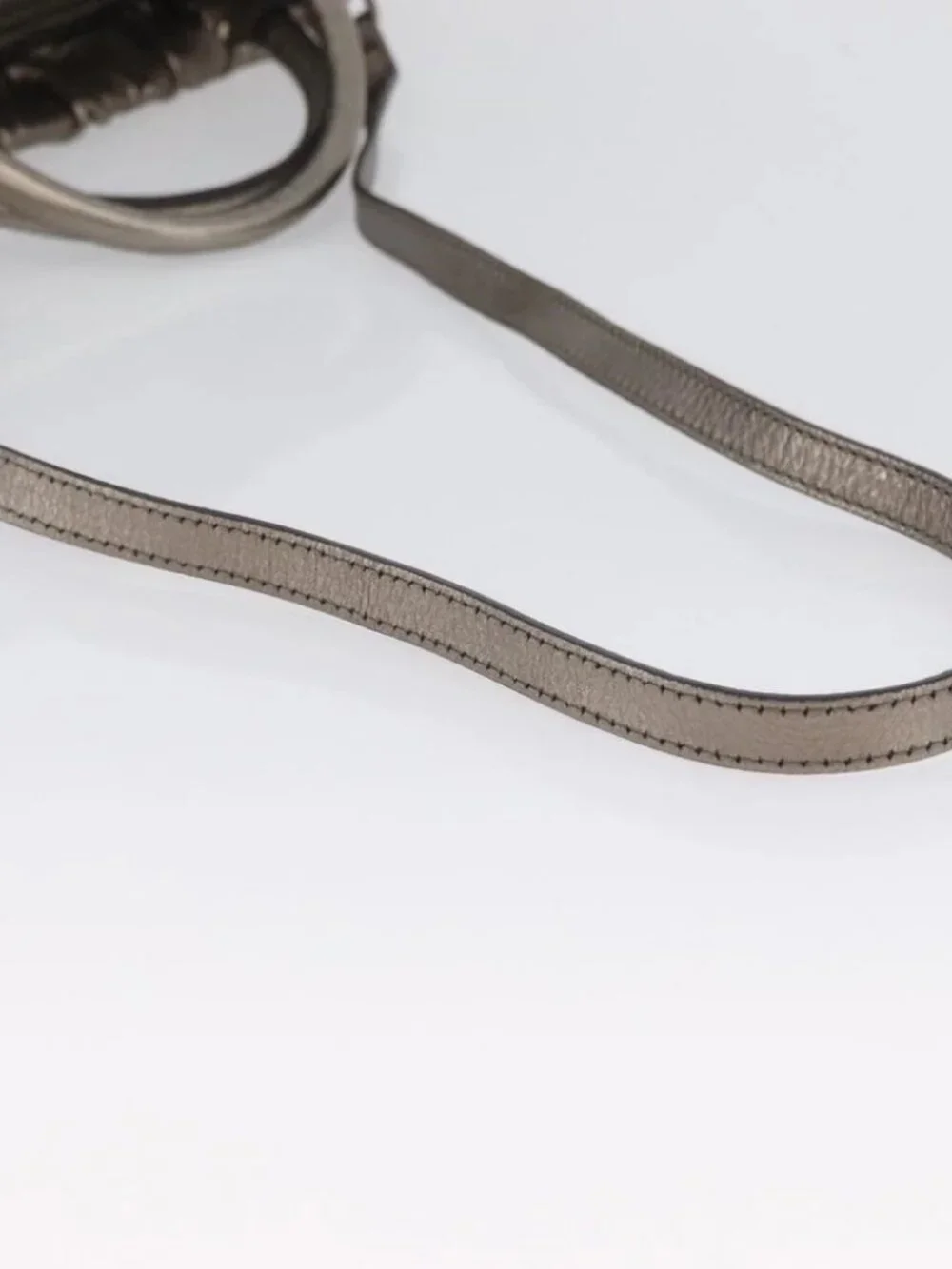Salvatore Ferragamo Vala Hand Bag Leather 2way Silver Auth am10956